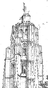 Eglise Sain-Michel de Bordeaux (gravure - détails)